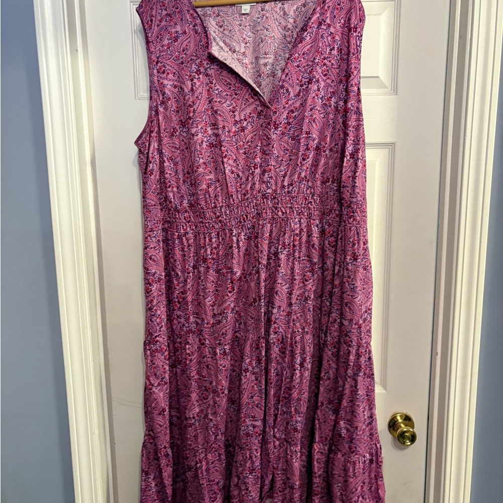 Pink Paisley Sleeveless Dress